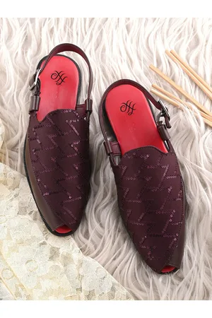 House of Pataudi Men Embroidered Casual Comfort Sandal