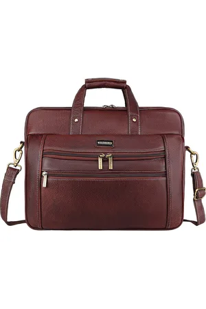 WildHorn Men Maroon Leather Laptop Bag