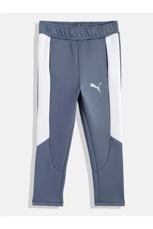 PUMA Boys Blue & White Evostripe Slim Fit Track Pants