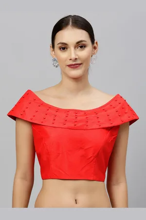 Fab Dadu Boat Neck Silk Saree Blouse