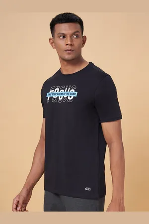 Pantaloons Typography Printed Training Or gym Slim Fit Cotton T-Shirt
