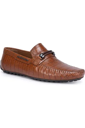 ROSSO BRUNELLO Men Textured Leather Formal Horsebit Loafers