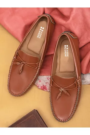 HERE&NOW Men Tan Lightweight Slip-On Loafers