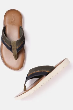 Woodland Men Striped Suede Comfort Sandals