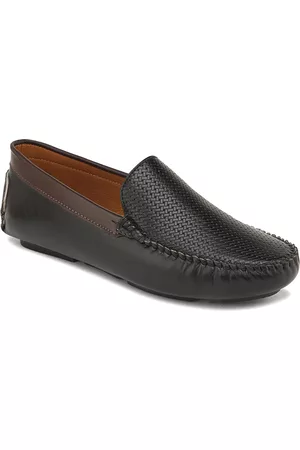 HERE&NOW Men Black Textured Lightweight Loafers