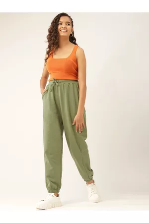 Buy DressBerry Women Navy & Orange Regular Fit Printed Parallel Trousers -  Trousers for Women 1804266 | Myntra