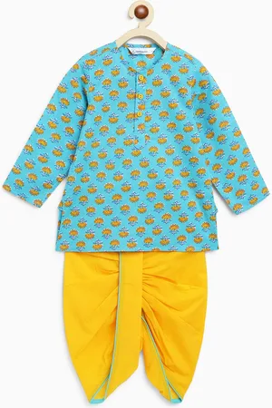 Campana Boys Ethnic Motifs Printed Regular Pure Cotton Kurta with Dhoti Pants