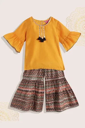 Biba Girls Yellow Kurta with Sharara