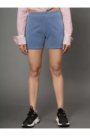 AngelFab Women High-Rise Denim Shorts