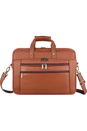 WildHorn Men Brown Leather Laptop Bag
