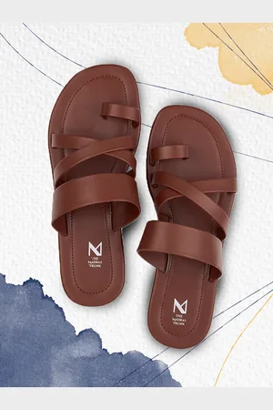 THE MADRAS TRUNK Men Brown Leather Comfort Sandals