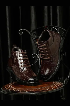 MUTAQINOTI Men Textured Mid-Top Regular Boots