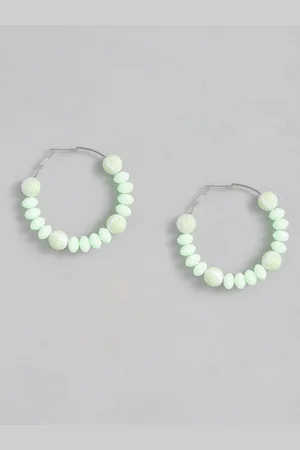 Sangria Beaded Circular Design Hoop Earrings