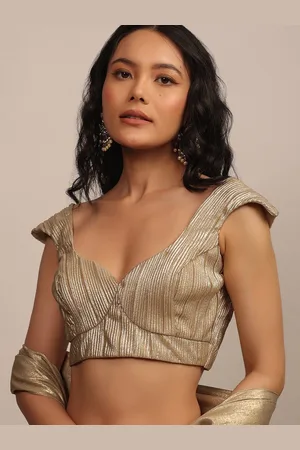 KALKI Fashion Self Design Glittery Cap Sleeve Saree Blouse