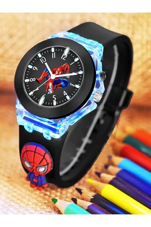 Shocknshop Kids Printed Dial & Straps Analogue Watch LED Spider 327