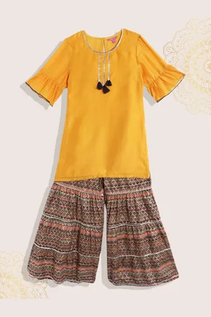Biba Girls Yellow Kurti with Sharara