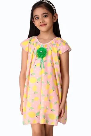 Creative Girls Conversational Printed Cap Sleeve A-Line Dress