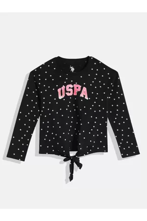 Ralph Lauren Girls Conversational Printed Pure Cotton Knotted T-shirt