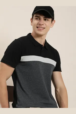 Invictus Men Colourblocked Polo Collar Knitted T-shirt