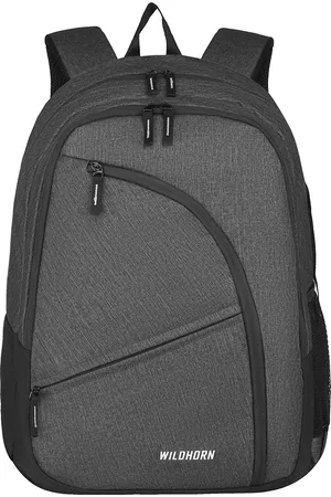 WildHorn Unisex Grey Solid Laptop Backpack