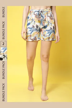 Claura Women Pack Of 2 Printed Lounge Shorts
