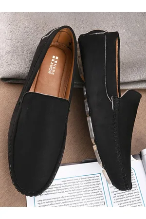 HERE&NOW Men Black Lightweight Slip-On Loafers