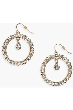 Boohoo Women Stones Studded Circular Drop Earrings