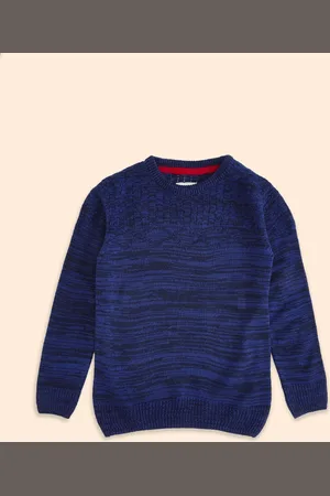 Pantaloons Boys Navy Blue & Red Pullover