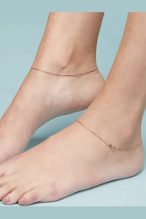 Zavya Women Set of 2 Rose Gold-Plated-Silver-Anklet