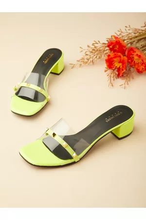 Tokyo Talkies Yellow Party Block Heels