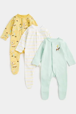 Mothercare Kids Set Of 3 Pure Cotton Sleepsuits