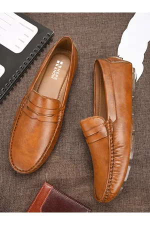 HERE&NOW Men Tan Lightweight Slip-On Loafers