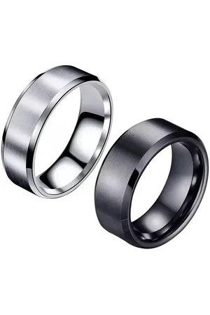 VÌEN Set Of 2 Silver-Plated Stainless Steel Couple Rings
