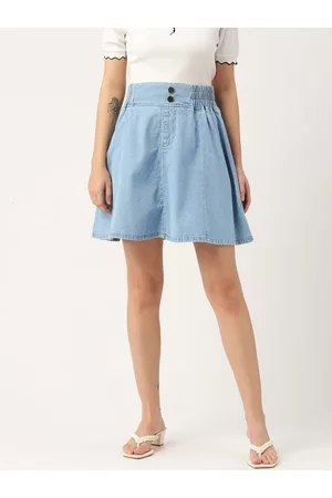 Women's Denim Skirt Ruffle Denim Skater High Waist Bottom Female Casual  Pleated Mini Short Skirt (Color : A3, Size : Medium) : Amazon.de: Fashion