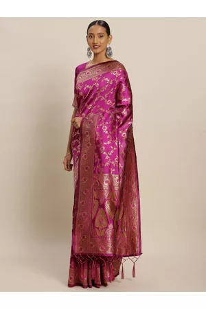 Kalini Ethnic Motifs Woven Design Zari Banarasi Saree
