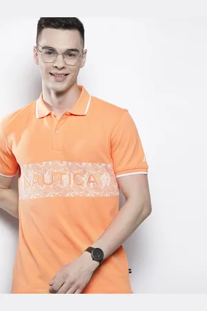 Nautica Brand Logo Printed Polo Collar Pure Cotton T-shirt