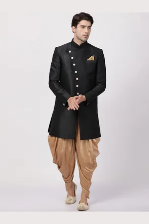 Vastramay Mandarin Collar Slim-Fit Sherwani Set