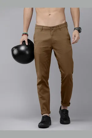 60% OFF on Roadster Men Olive Green Slim Fit Solid Cropped Trousers on  Myntra | PaisaWapas.com