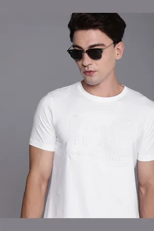 Louis Philippe Men Brand Logo Embossed Slim Fit T-shirt