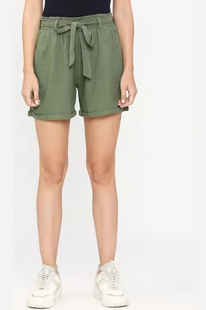 SPYKAR Women Mid Rise Slim Fit Cotton Shorts