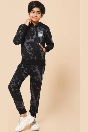 Alan Jones Boys Abstract Printed Hood With Joggers Sports Tracksuit