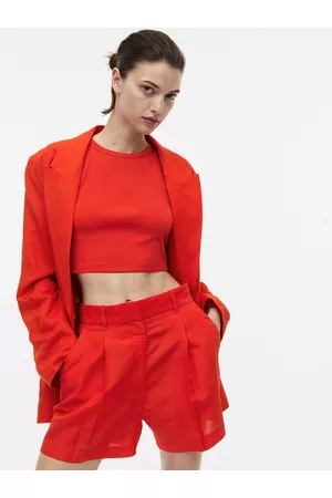 H&M Women Linen-Blend Bermuda Shorts