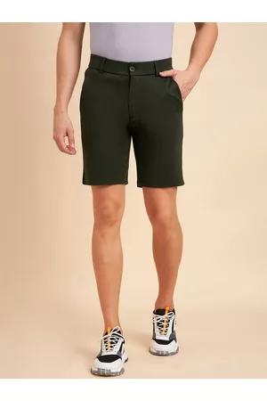 Sweet Dreams Men Olive Green Mid-Rise Regular Shorts