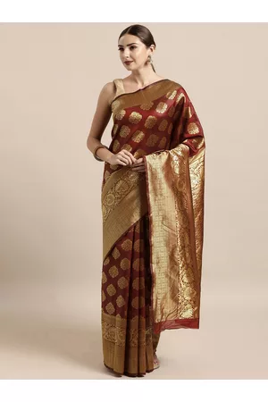 Kalini Ethnic Motifs Woven Design Zari Banarasi Saree