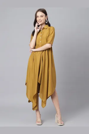 Kalini Shirt Silk Midi Dress