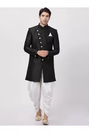 Vastramay Mandarin Collar Slim-Fit Sherwani Set