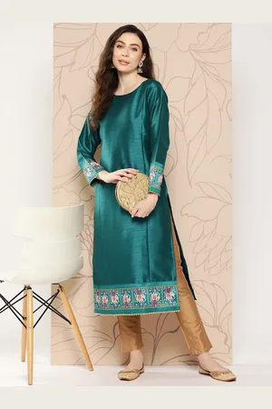 Ahalyaa Women Ethnic Motifs Embroidered Gotta Patti Kurta