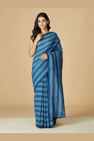 Buy Fabindia Women Silk Contrast Border Sari Cotton_FREESIZE at Amazon.in