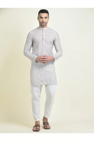 DEYANN Men Ethnic Pyjamas - Men Ethnic Motifs Printed Kurta with Pyjamas