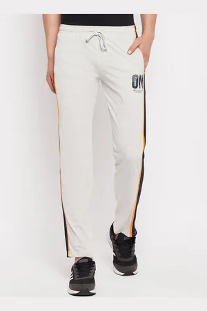 stardust men striped detail cotton mid rise track pant